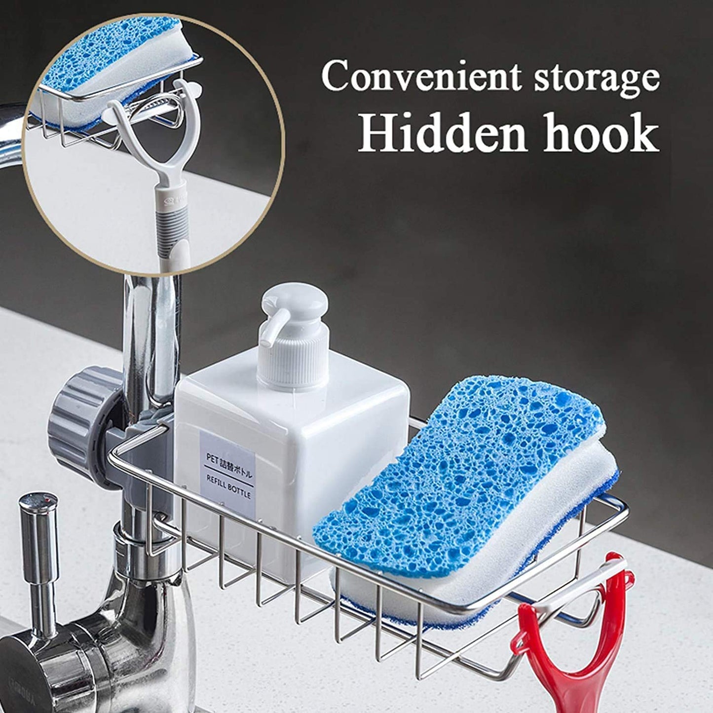 Storepheus SinkMate™ Over-Faucet Sponge Holder