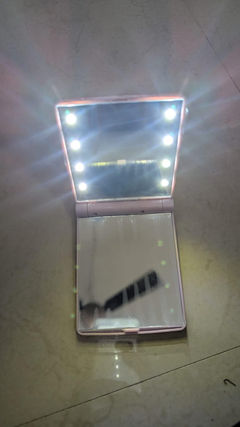 Small portable Folding Makeup Mirror with led Lights