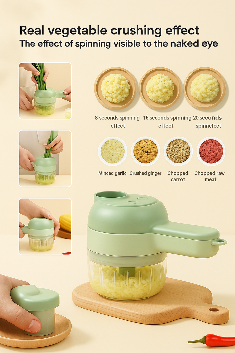 4 in 1 Portable Electric Vegetable Cutter Set