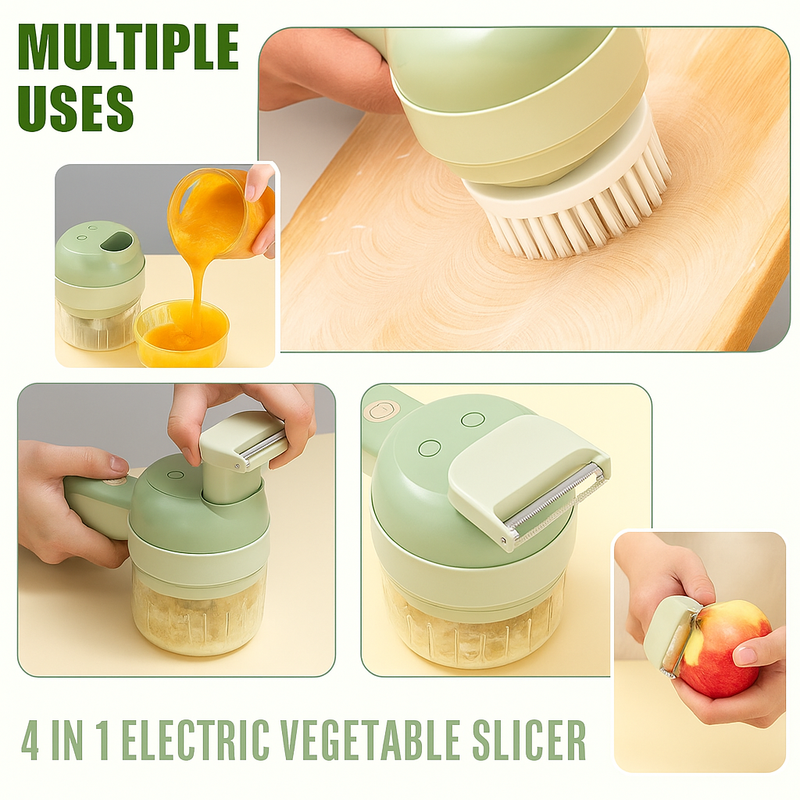 4 in 1 Portable Electric Vegetable Cutter Set