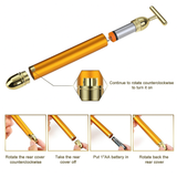 24K Gold Energy Beauty Bar Electric Facial Massage Roller