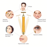 24K Gold Energy Beauty Bar Electric Facial Massage Roller