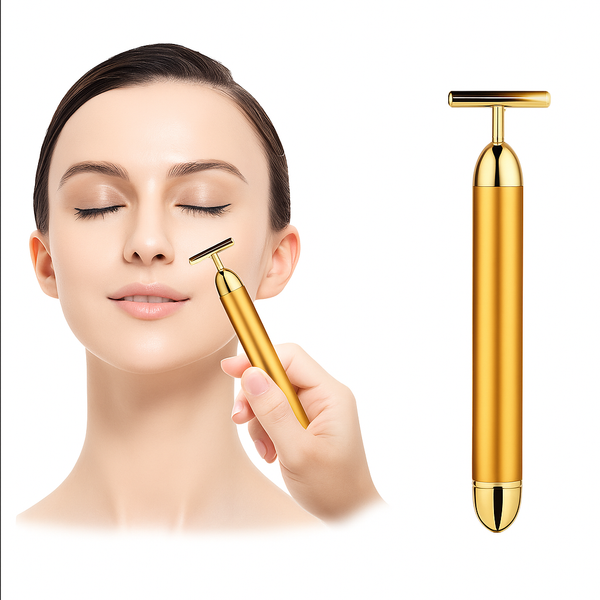 24K Gold Energy Beauty Bar Electric Facial Massage Roller