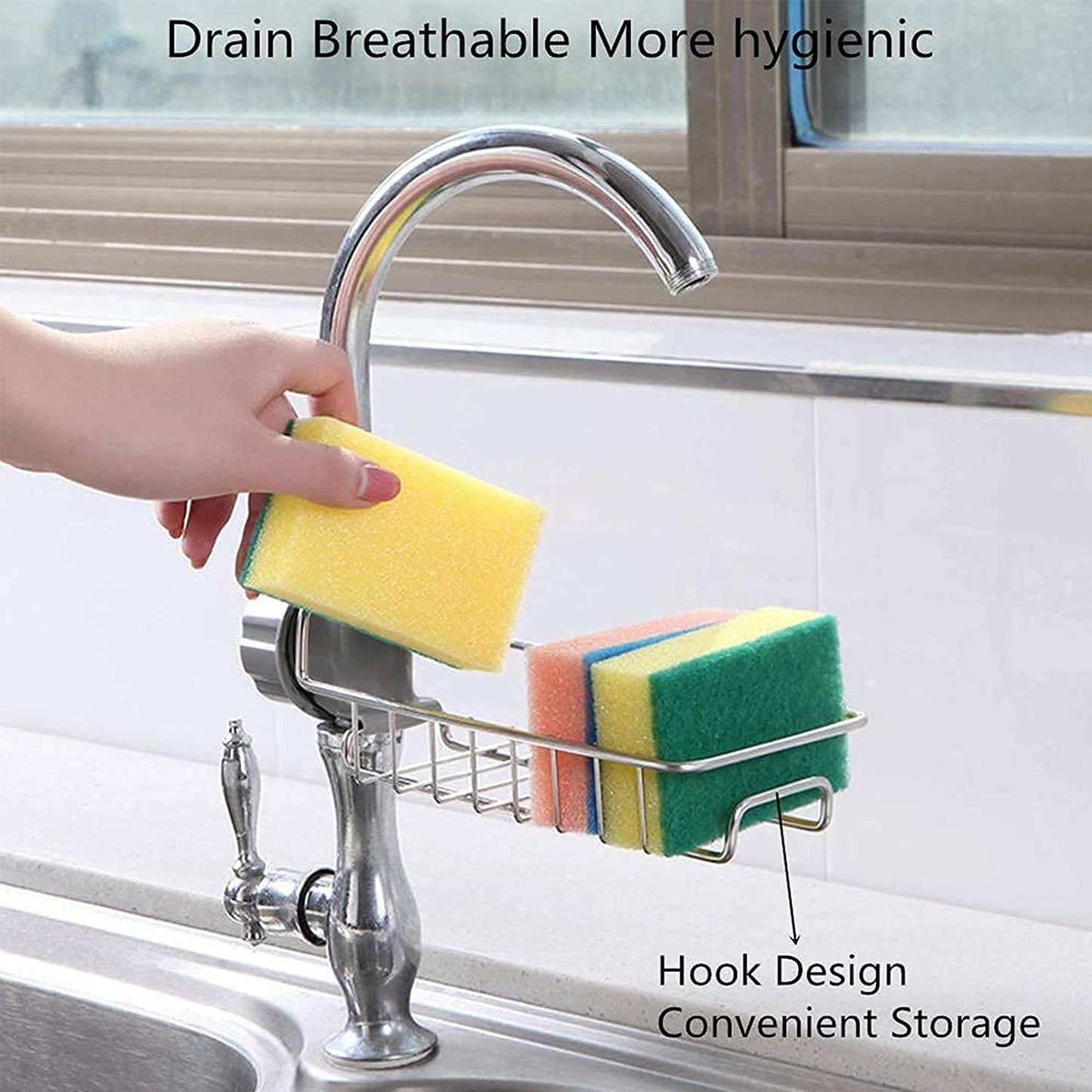 Storepheus SinkMate™ Over-Faucet Sponge Holder
